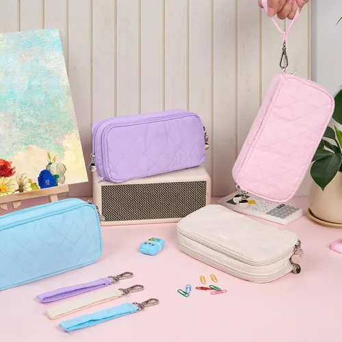 Vista 7 de Sooez Estuche grande para lápices, bolsa para lápices extra grande con 8 compartimentos, bolsa para bolígrafos de apertura amplia, organizador