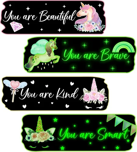 Vista 15 de Estrellas que brillan en la oscuridad para la habitación, adhesivos de pared/techo que brillan de gatos, calcomanías de mariposas de gatito