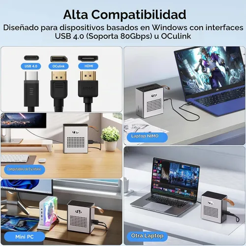 Vista 7 de NIMO Caja de tarjeta gráfica externa, AMD Radeon RX 7600M XT para portátil
