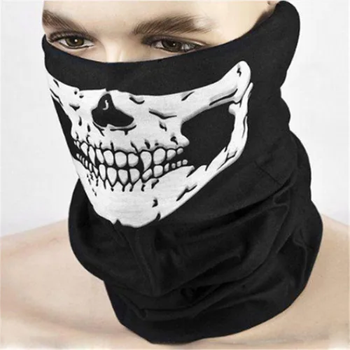 Vista 2 de 2Pcs Skull Balaclava Ghost Mask, Motorcycle Balaclavas for Men, Neck Gaiter for Men Breathable Full Face Ghosts Masks Estándar