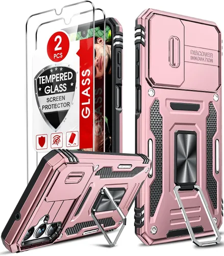 Vista 13 de LeYi Funda compatible para Samsung Galaxy A14-5G teléfono: Funda para Galaxy A14 con [2 unidades] Protectores de pantalla de vidrio templado