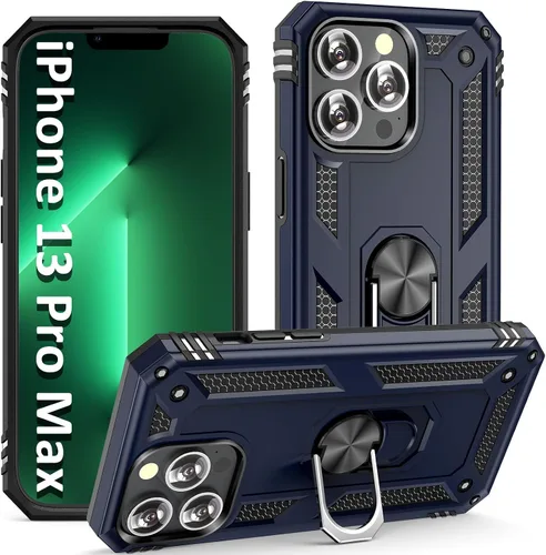 Vista 20 de ADDIT Funda para iPhone 13 Mini iPhone 13 Mini, con soporte de anillo, soporte magnético para automóvil, grado militar, resistente, para iPhone 13