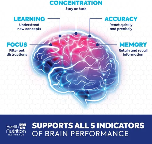Vista 5 de Suplemento de memoria cerebral, nootrópicos de fuerza 3 veces para concentración, claridad y apoyo de enfoque, salud cerebral, vitaminas cognitivas