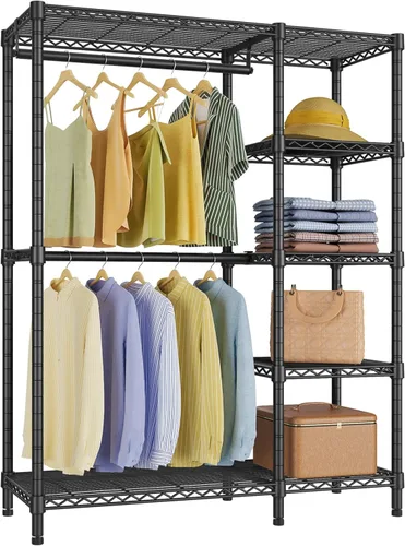 Vista 11 de VIPEK V7S Clothes Rack Heavy Duty Max Load 720lbs, Garment Rack with 7 Tiers Adjustable Shelves Portable Closet Metal Sturdy Wardrobe Storage System