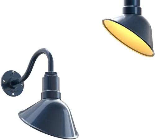 Vista 43 de Steel Lighting Co. Luz de Letrero de Tienda Venice para Pared de Acento de Restaurante al Aire Libre Cúpula de 9 pulgadas Brazo Recto de 6