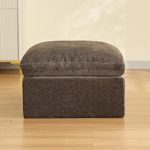 Vista 63 de WUTUTUEE Otomana Cloud de 33.5 pulgadas para sofá modular, cómodo reposapiés tapizado de felpilla con espuma viscoelástica, embalaje totalmente