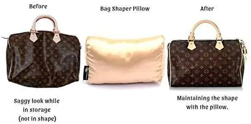 Vista 6 de Almohada de satén de lujo para bolsa de lujo en champán compatible con el bolso de diseñador Speedy 25