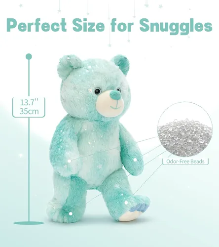 Vista 5 de Tezituor - Oso de peluche arcoíris de 13.78 pulgadas, suave oso de peluche teñido anudado, acogedor juguete de peluche abrazable para niños, novia
