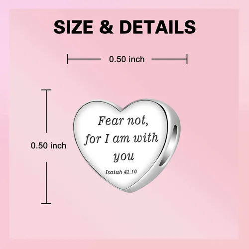Vista 6 de LUXILLA Love You Best Friend Grandma Wife - Dije de corazón de plata de ley 925 para pulseras, collar, día de San Valentín, día de la madre, regalo