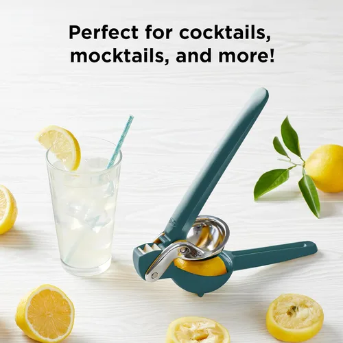 Vista 6 de Chef'n FreshForce - Exprimidor de cítricos de limón, prensa manual con potencia de doble engranaje para una máxima extracción de jugo, duradero