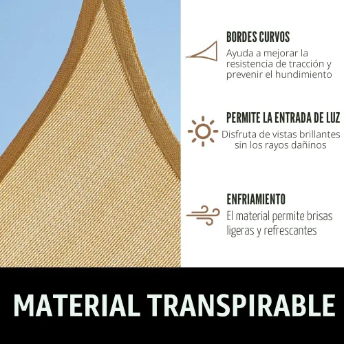 Vista 5 de GORILLA GRIP - Toldo parasol resistente, protección UV, resistente a la decoloración, desgarros y óxido, rectangular, con bordes curvos que bloquean