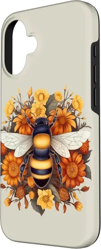 Vista 2 de iPhone 16 Boho Flower Bee Honey Beekeeper Daisy Sunflower Bee Case