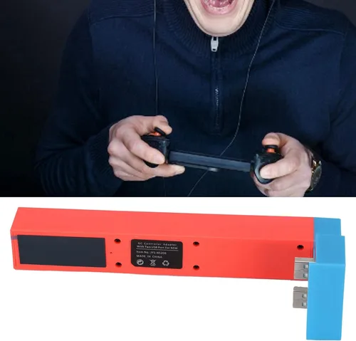 Vista 5 de Adaptador de controlador Gamecube para Switch Wii UPC con 4 puertos adaptador de controlador con cable con 2 puertos USB para Plug and Play