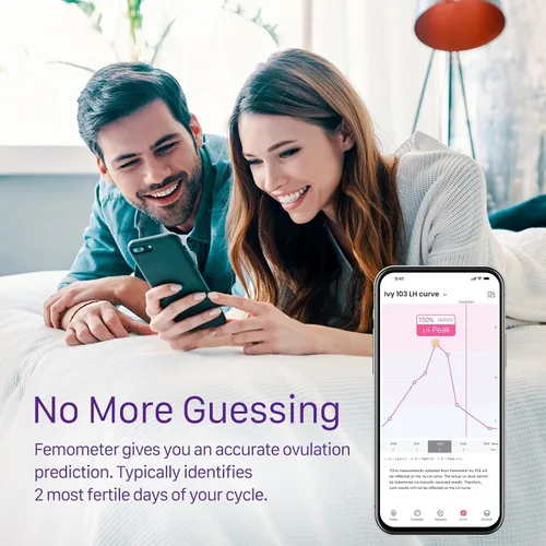 Vista 6 de Femometer Tiras reactivas de ovulación solo para Ivy-103, paquete de 20 tiras de prueba LH para mujeres, tiras de prueba de fertilidad, impulsadas