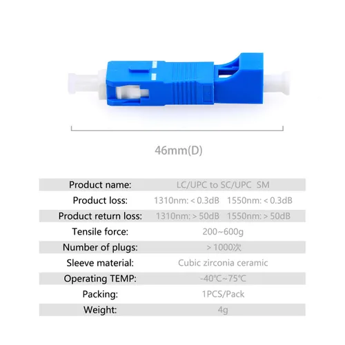 Vista 5 de FTTH Herramienta de equipo óptico LC hembra a SC macho brida híbrida monomodo 9/125 SM conector adaptador de fibra óptica para comunicación digital