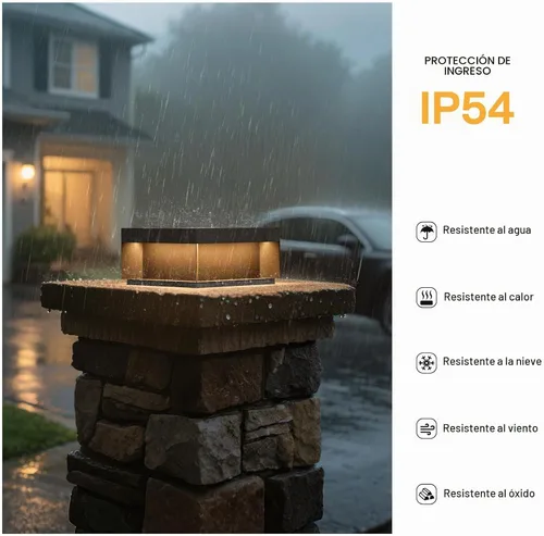 Vista 6 de MVBT Luz solar de poste de 11.8 pulgadas, luces de pilar modernas para exteriores, impermeable, 3000 K, lámpara LED de columna de puerta de patio