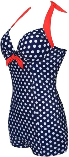 Vista 3 de GSHappy - Traje de baño retro con moño y pierna para niño