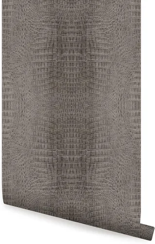 Vista 7 de Papel tapiz de cocodrilo para despegar y pegar (negro, hoja individual, 2 x 9 pies)