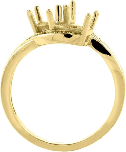 Vista 2 de Silver City Jewelry Anillo ovalado de 2 piedras de amatista y topacio azul Londres de oro amarillo de 10 quilates, 0.315 x 0.236in, tamaño 8, Oro