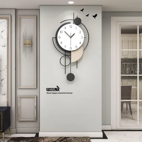 Vista 2 de Reloj de pared grande para decoración de sala de estar de 30 pulgadas, moderno reloj de pared decorativo de madera, funciona con pilas, sin tictac