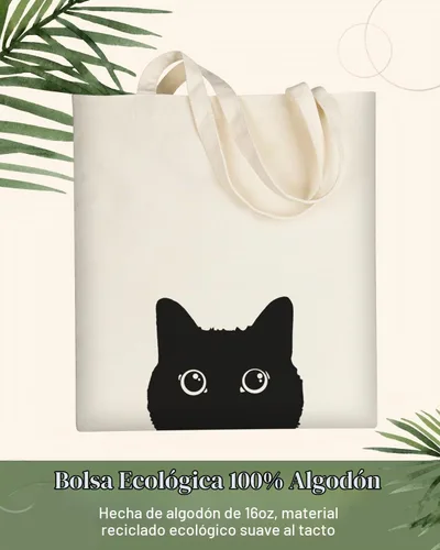 Vista 5 de AUSVKAI Bolsa de lona estética para mujer, lindas bolsas de algodón reutilizables de tela para ir de compras, playa, regalos de moda Gato