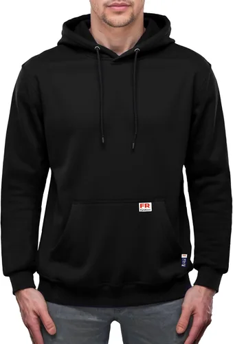 Vista 2 de Ubon FR - Sudaderas con capucha para hombre, resistentes al fuego, 14 onzas, forro polar de algodón