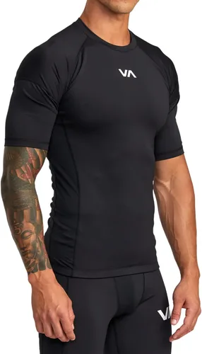 Vista 3 de RVCA Camiseta deportiva de compresión deportiva transpirable de manga corta para hombre