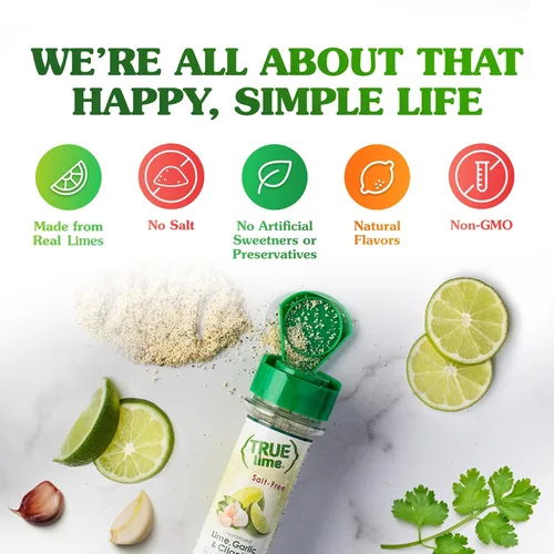 Vista 4 de True Lime - Sazonador de mezcla de especias, lima, ajo y cilantro, 1,94 onzas