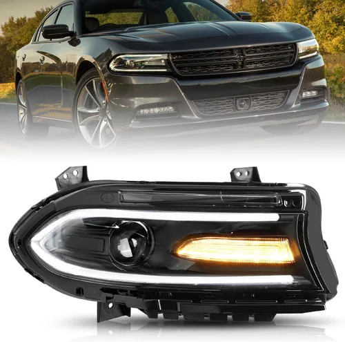 Vista 9 de Conjunto de faros halógenos Bingbingmotor para Dodge Charger 2015-2023
