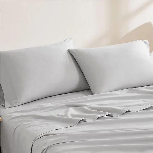 Vista 5 de Linen Closet Juego de 2 fundas de almohada de algodón orgánico de lujo de 144 hilos, color blanco ártico