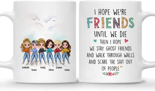 Vista 17 de Taza personalizada Gossby para amiga - Aparentemente somos problemas cuando estamos juntas - Regalo personalizado para amigas con nombres