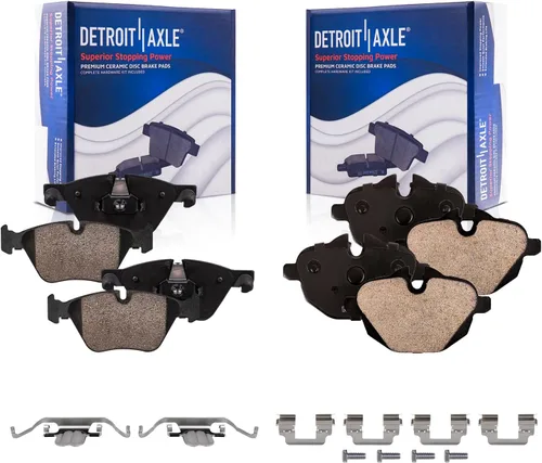 Vista 22 de Detroit Axle - Pastillas de freno de cerámica delanteras Reemplazo de pinza de freno derecha para Dodge Ram 1500 Dakota, Ram 1500 Classic - Juego