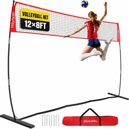 Vista 12 de ZEALFEEL Volleyball Net,12/20ft Portable Height-Adjustable Set for Backyard
