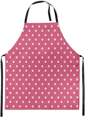 Vista 30 de jejeloiu Delantal de lunares rojos y blancos para mujeres y hombres, de 26 x 31 pulgadas, diseño retro de lunares