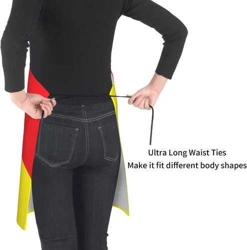 Vista 3 de Delantales de bandera de Sicilia para hombres y mujeres con bolsillos, delantal ajustable resistente al agua y al aceite para cocinar, cocina
