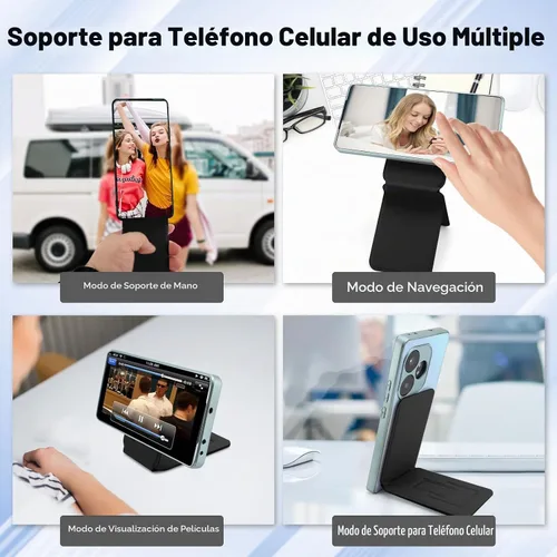 Vista 2 de Soporte magnético del teléfono del trípode, soporte plegable delgado del teléfono para el iPhone (negro)