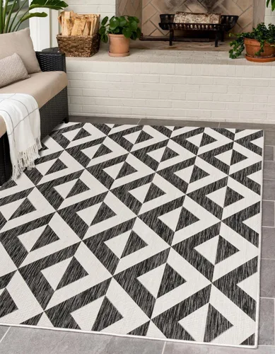 Vista 13 de Unique Loom Jill Zarin Outdoor Collection - Alfombra rectangular (2 pies 2 pulgadas x 3 pies 1 pulgadas, rectangular, beige y marrón)