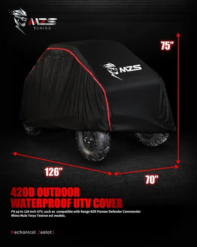 Vista 8 de MZS Cubierta UTV de 2 plazas, resistente al agua, cubierta lateral a lado, protección para todo tipo de clima, para uso al aire libre, UTV cubiertas