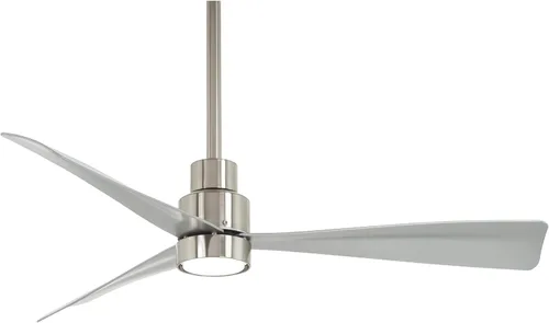 Vista 3 de Minka-Aire F786-BNW Ventilador de techo simple de 44 pulgadas para exteriores de 3 aspas con motor de CC en acabado húmedo de níquel cepillado