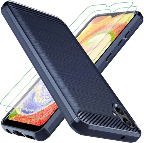 Vista 8 de Osophter Funda para Samsung Galaxy A04 con 2 unids Protector de pantalla Absorción de golpes Flexible TPU Caucho Protector de teléfono celular