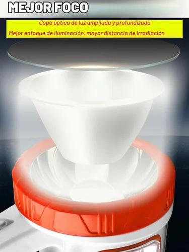 Vista 6 de SUYOOULIN Linterna LED recargable solar, súper brillante, 10000 lm, reflector LED de mano, linterna de campamento, luz de trabajo, 5 modos de luz