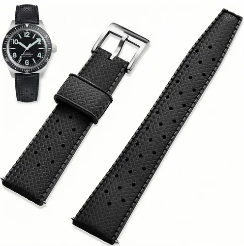 Vista 2 de Tropical Style Rubber Watch Bands-Quick Release 9 Colors & 2 Size -20mm 22mm Universal Replacement Watch Straps for Men Women