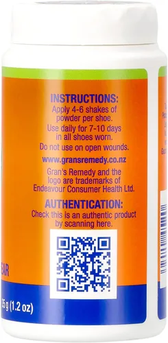 Vista 4 de Gran's Remedy Desodorizante natural para zapatos y eliminador de olores en polvo, absorbe el sudor y la humedad, neutraliza los olores malolientes