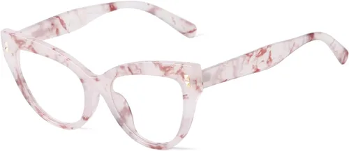 Vista 14 de KFPH Stylish Cat Eye Glasses Blue Light Glasses Frames for Women Computer Gaming Reading Glasses Anti Glare & UV