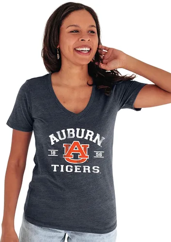 Vista 29 de Blue 84 NCAA Camiseta de mujer de tres combinaciones con mascota