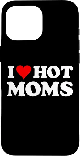 Vista 19 de Funda con texto en inglés "I Love Hot Moms Red Heart para iPhone 16