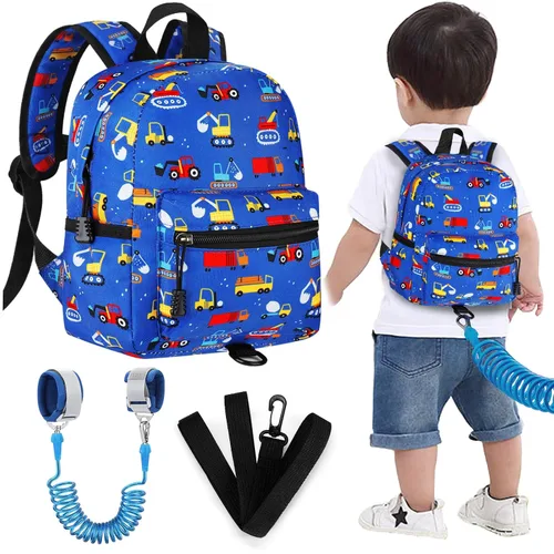 Vista 11 de Accmor Mochila para niños pequeños con correa, lindas mochilas para niños con eslabón de muñeca antipérdida, mini mochila para bebé, arnés