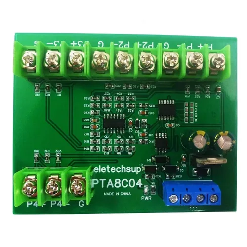 Vista 8 de PTA8C04 4-Channel PT100 RTD Temperature Sensor Module, DC 12V/24V, Modbus RTU RS485 Data Collector, -40 to 500 Degrees Celsius for Industrial