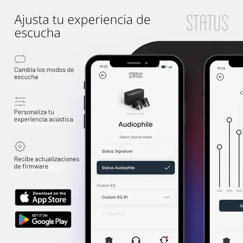 Vista 7 de Status Between 3ANC Onyx - Auriculares inalámbricos True con cancelación activa de ruido, color negro, iPhone y Android ANC, auriculares