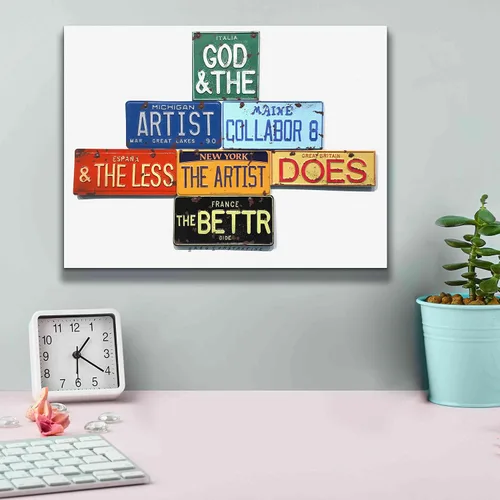 Vista 4 de Epic Graffiti Gide God And Artist" por Gregory Constantine - Lienzo decorativo para pared, 16 x 12 pulgadas